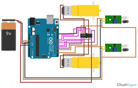 Arduino Line Follower Robot Circuit Diagram