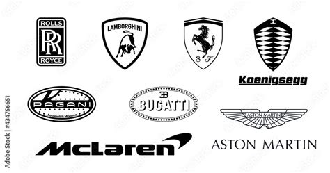 Car brands logos icons vector set collection. A set of logos of the most expensive cars. Stock ...