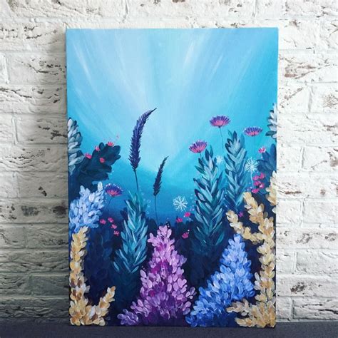 Acrylic painting, art, coral reef, cay, drawing, colors | Nature art ...