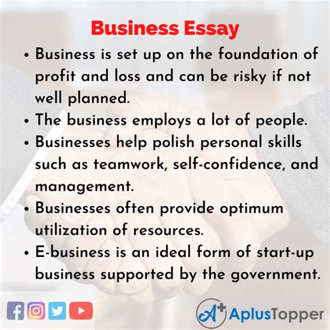 Business Essay | Essay on Business for Students and Children in English ...