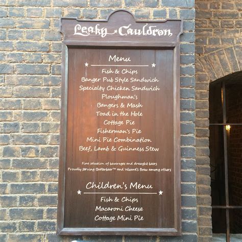 The Leaky Cauldron in #Diagonalley | Beer serving, Bangers and mash, Toad in the hole