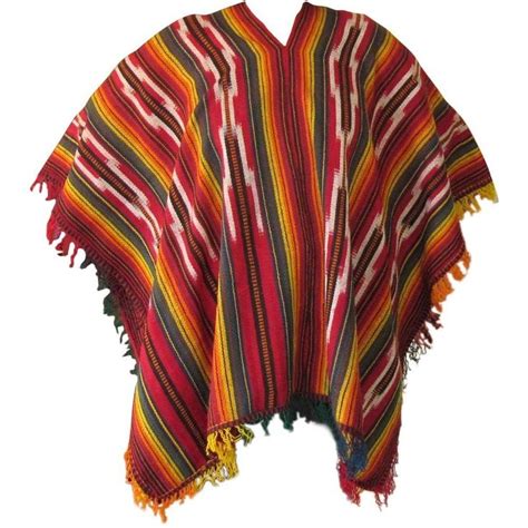 Peruvian Traditional Wool Blend Poncho - Chakana | Peruvian clothing ...