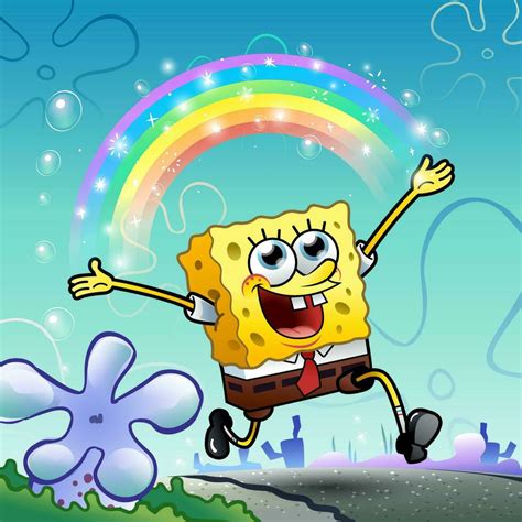 Happy Sponge Making a Rainbow of Imagination 25056652 Vector Art at ...