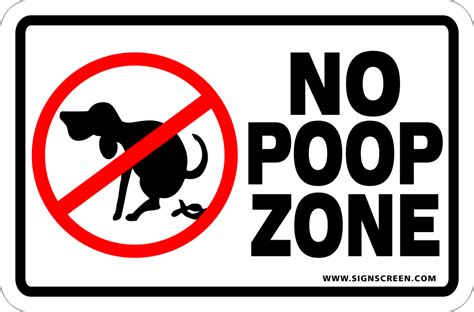 Poop Free Zone Signs No Dog Poop Signs, 42% OFF