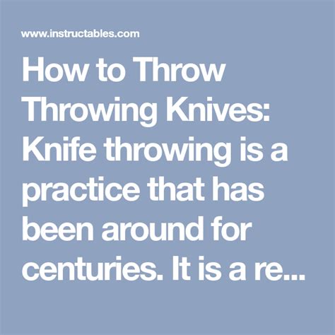 Pin on Knife throwing