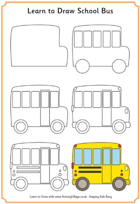 School Bus Step Step Draw