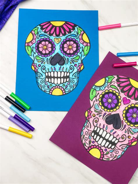 Day Of The Dead Sugar Skull Coloring Pages