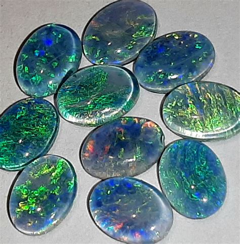 Australian Fire Opals Opal Doublets 10 Fire Blue Opals - Etsy