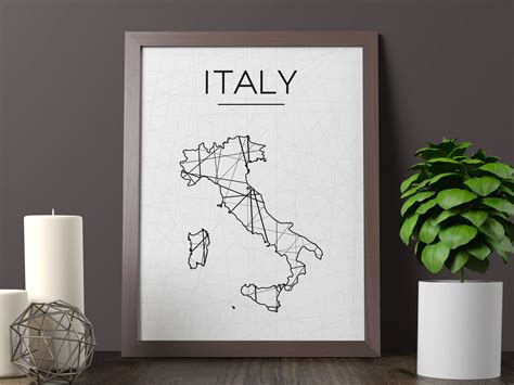 Italy Map Italy Wall Art Italy Art Italy Poster Italy Map | Etsy