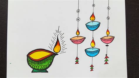 Diwali Drawing Easy || Diwali Special Diya Drawing || How To Draw A ...