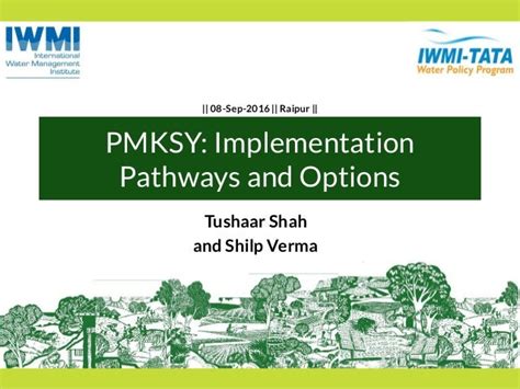 PMKSY: Implementation Pathways and Options (II)