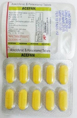 Aceclofenac And Paracetamol Tablets Yellow Colour Age Group: Infants at Best Price in Meerut ...