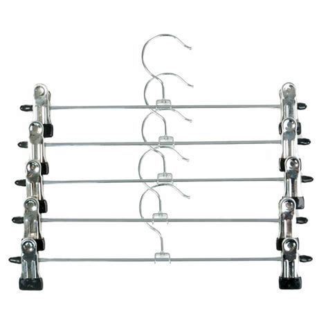 Clothes Hanger with Clips Chrome 5 Pack from Storage Box