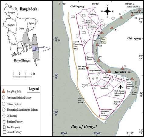 Map of the study area of Karnaphuli River, Bangladesh. | Download Scientific Diagram