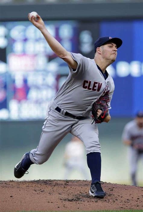 Cleveland Indians Trevor Bauer pitching against the Minnesota Twins at ...