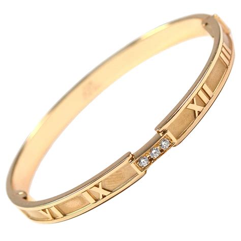 Tiffany and Co. Diamond Gold Atlas Hinged Bangle Bracelet at 1stDibs | t&co au750 italy, tiffany ...