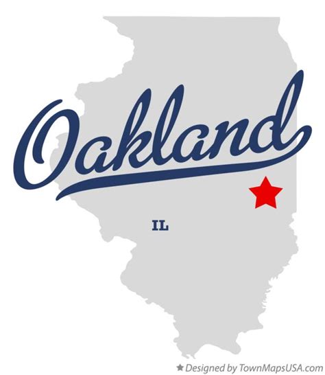 Map of Oakland, Coles County, IL, Illinois