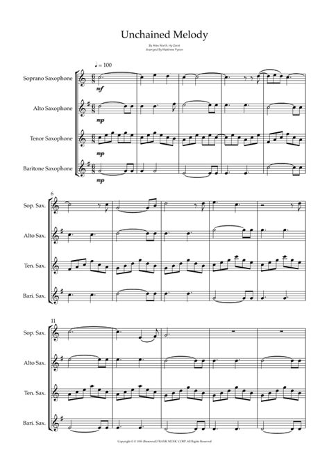 Unchained Melody (arr. Matthew pyeon) Sheet Music | Al Hibbler | Woodwind Ensemble