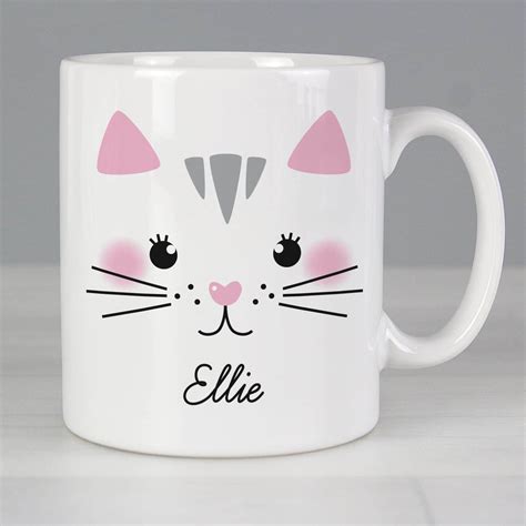 Personalised Cute Cat Face Mug • ForYouGifts.co.uk