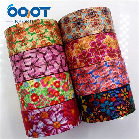 7/8'' 22mm Flowers Printed Grosgrain Ribbon, Diy Handmade Hair ...