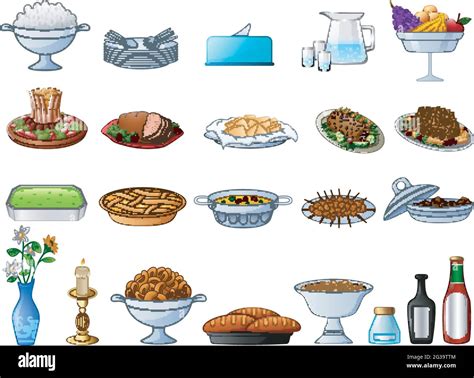 Different types of traditional food Stock Vector Image & Art - Alamy