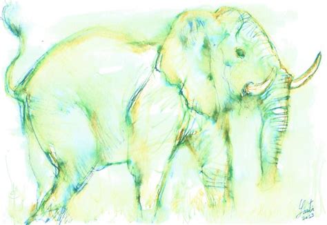 GREEN ELEPHANT Painting by Lautir - | Saatchi Art