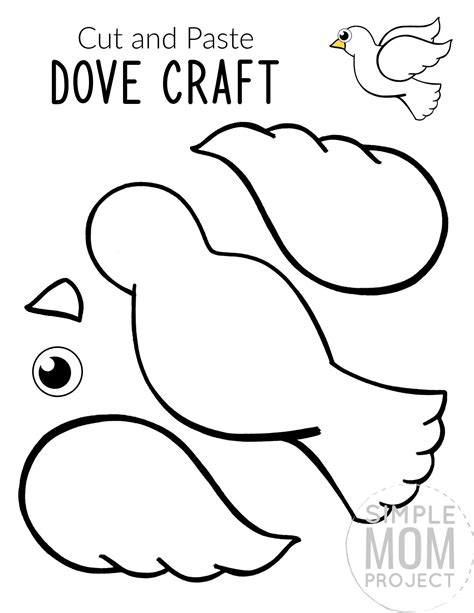 Free Printable Cut and Paste Dove Craft for Kids with Dove Template ...