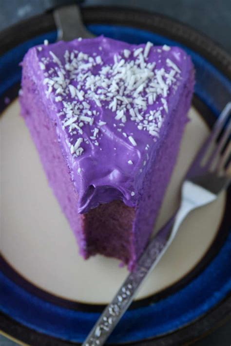 Ube Chiffon Cake with Whipped Cream Icing | Woman Scribbles