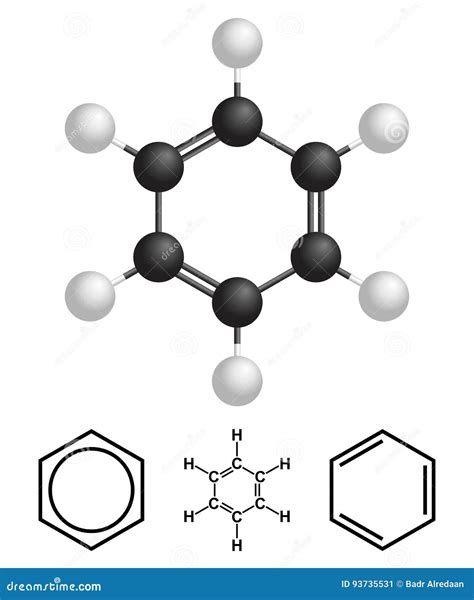 Benzene Structure, Formula Isolated on White Background. Vector Illustration. Stock Vector ...