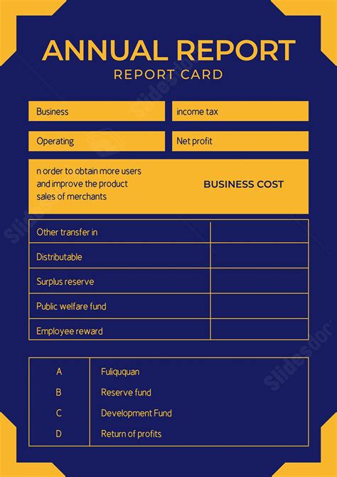 A Straightforward Blue Poster Of A Report Card Format Word Template And Google Docs For Free ...