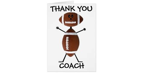 Thank You Football Coach Card | Zazzle