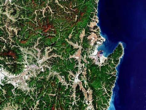 Satellite Image Of Korean Peninsula From Landsat 8 - EOS Gallery