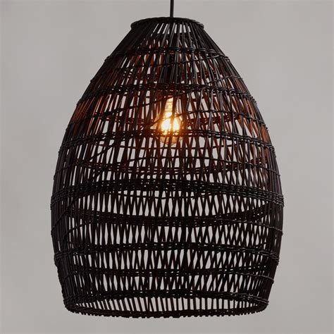 Black Woven Bamboo Pendant Shade - Natural Fiber by World Market in 2020 | Pendant lamp, Pendant ...