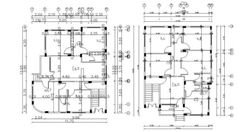 Bungalow Column Footing Layout Structural Plan Download - Cadbull