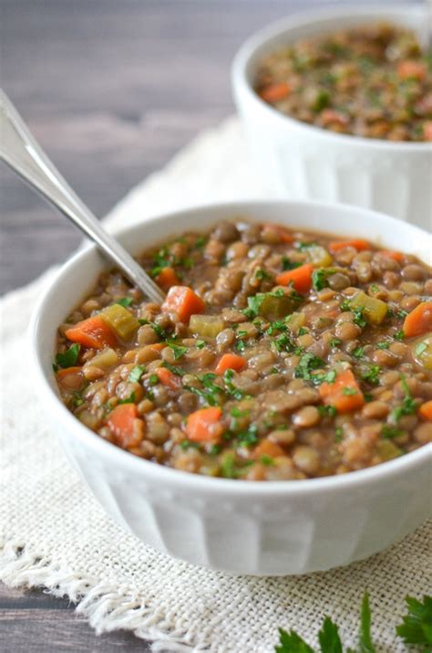 Slow Cooker Lentil Soup - Simply Whisked