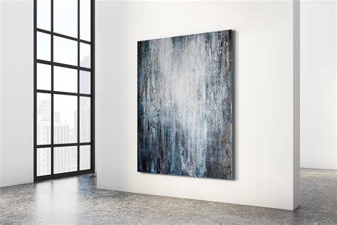 GRAY ORIGINAL ABSTRACT Painting Highly Textured Painting Industrial ...