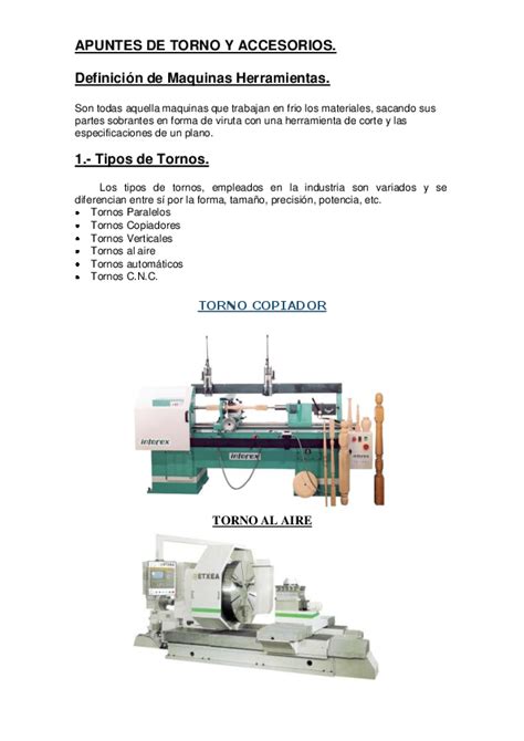 (PDF) Tornos Paralelos Tornos Copiadores Tornos Verticales Tornos al ...