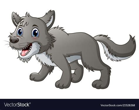 illustration of Smiling wolf cartoon. Download a Free Preview or High Quality Adobe Illustrator ...