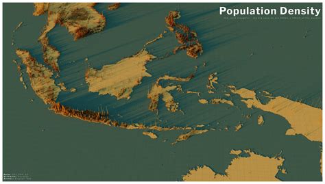 The Global Population Density in 3D