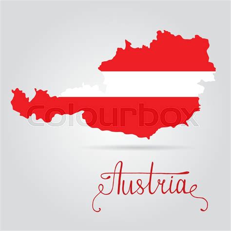 Map of Austria with an official flag. ... | Stock vector | Colourbox