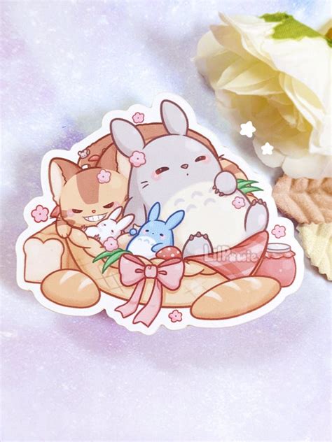 Anime Picnic Basket of Cuties Fluffy Bunnies Kitty Fantasy - Etsy