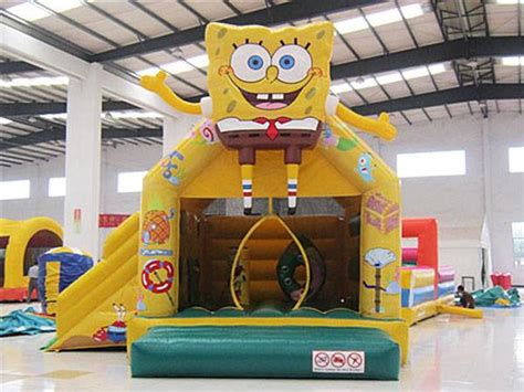 Small Spongebob Inflatable Bounce House with Slide for Sale