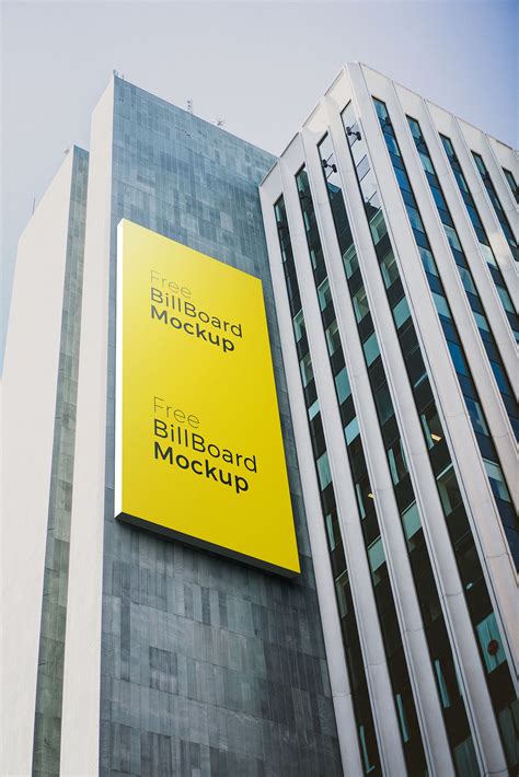 Free Outdoor Advertising Wall Mounted Billboard Mockup Set - Good Mockups