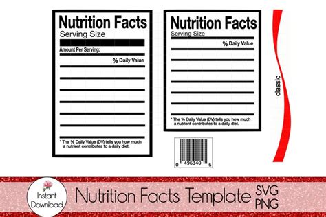 Editable Blank Nutrition Facts Template Word