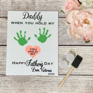 Fathers Day Handprint Canvas Template and Kit/heart - Etsy