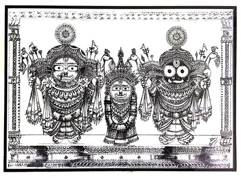 Lord Jagannath Black And White