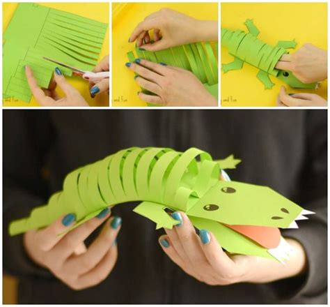 Paper Crocodile Craft | Crocodile craft, Paper crafts for kids, Animal crafts for kids