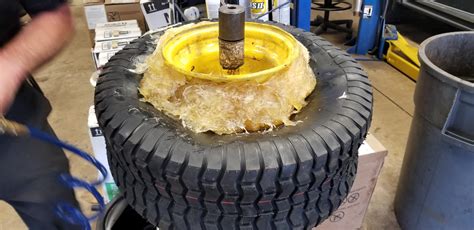 Needed to air up this mower tire. Beads were nearly touching. : r/Justrolledintotheshop