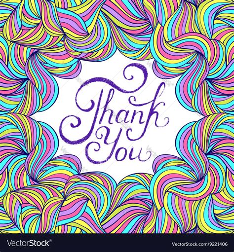 Colorful thank you card Royalty Free Vector Image