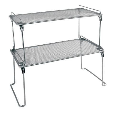 Silver Metal Stackable Storage Rack